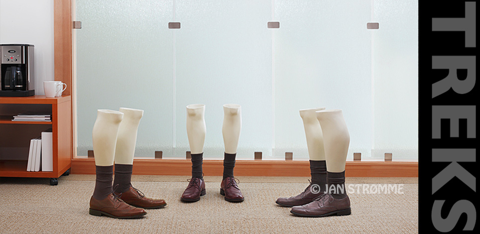 Group of manikin legs in a meeting